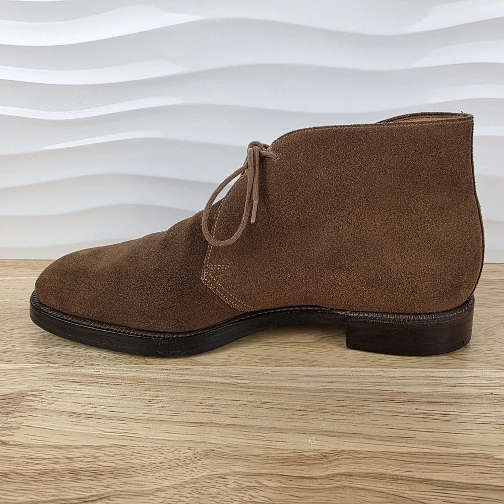 Crockett & Jones Chertsey Chukka Boots Mens Size EU 7.5‎ E US 8.5 Brown Suede